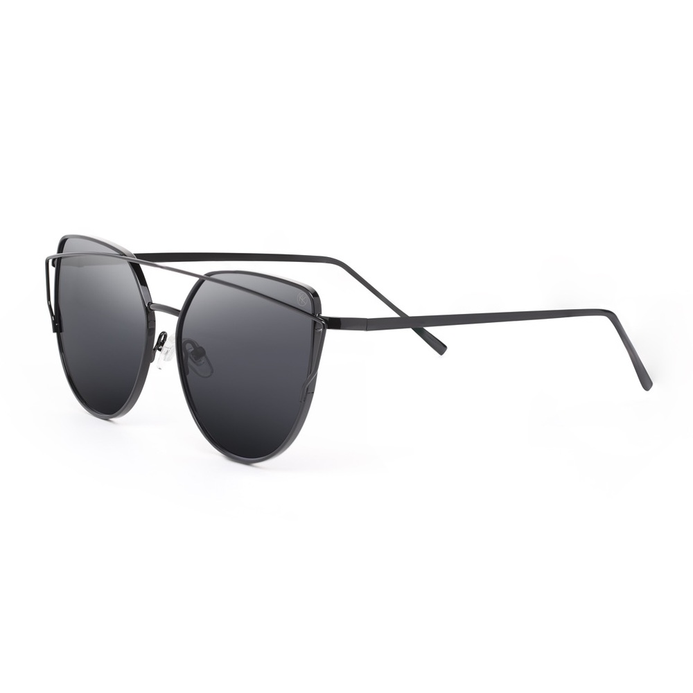 Black On Black Mirrored Sunglasses, Aviators - Picture 3 of 5